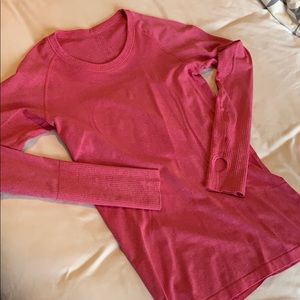 Dark pink Lululemon swiftly long sleeve